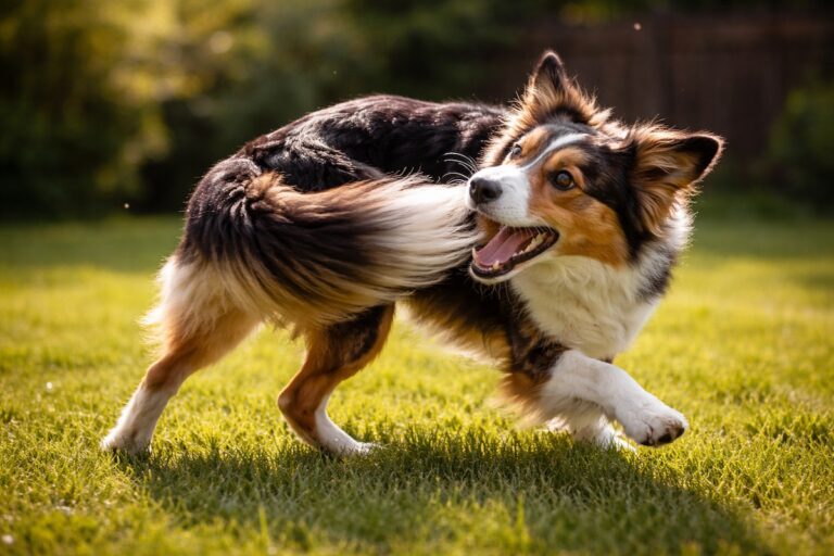 Собака намагається зловити власний хвіст