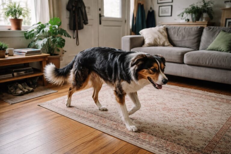 Собака неспокійно ходить по кімнаті після повернення з прогулянки